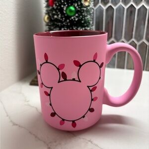 Pink Disney Mug Festive Lights
